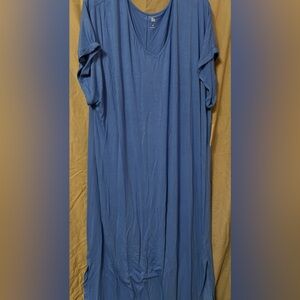 SO Blue Casual Maxi Gown with Dolman Cap Sleeves